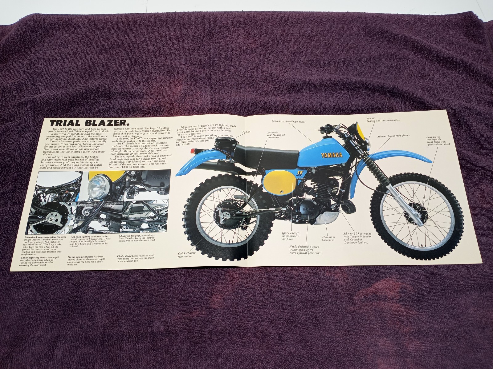 Vintage 1979 YAMAHA IT400 MOTORCYCLE SALES BROCHURE Original IT-400 | eBay