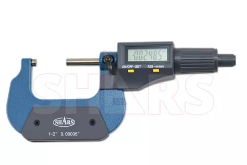 Shars 1-2" 0.00005" Digital Electronic Outside Micrometer Carbide Tip New ^]