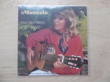 Manuela autograph signed 18x18 cm single "And The Wind"