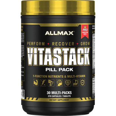 ALLMAX NUTRITION VITASTACK  7-Function Nutrients & Multi-Vitamin 30 Multi-Packs