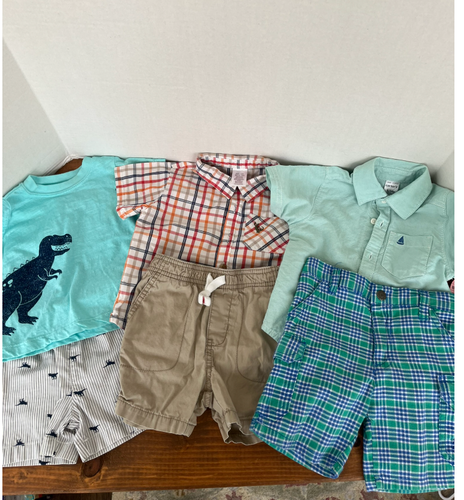 Toddler BOYS outfit LOT~size 12 months~3 Outfits Cotton Shorts Dress Shirts T - Picture 18 of 18