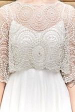 Wedding Beaded Bridal Cover up Blouse/Bridal Separates/Brides bolero Topper