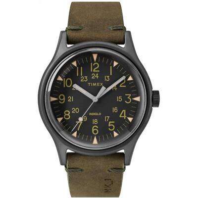 Timex Men's Watch MK1 Quartz Gunmetal Stainless Steel Case Brown Strap TW2R97000