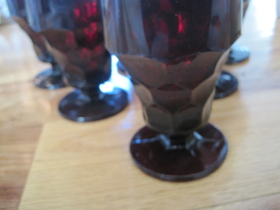 Georgian Ruby Glasses Set 6 Measures 5.5"x3" Antique - Image 2 of 4