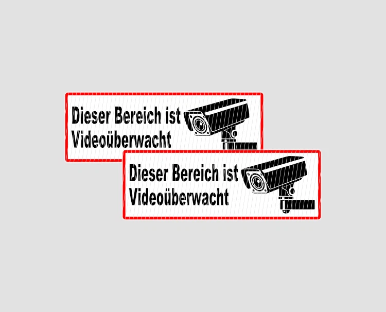 FREAKY PLOTT Achtung Videoüberwachung Kamera Aufkleber Alarmanlage Hinweis 2 Stück , 100mm