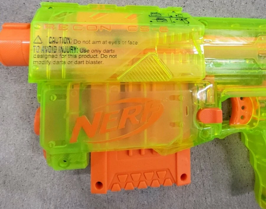 Pistola de dardos Nerf Recon CS-6 verde sónico bláster neón transparente - funciona Foto 2 de 4