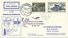 TSCHECHOSLOWAKEI 1959 selt. Kab.-Mitläuferpost der Lufthansa HAMBURG - STOCKHOLM