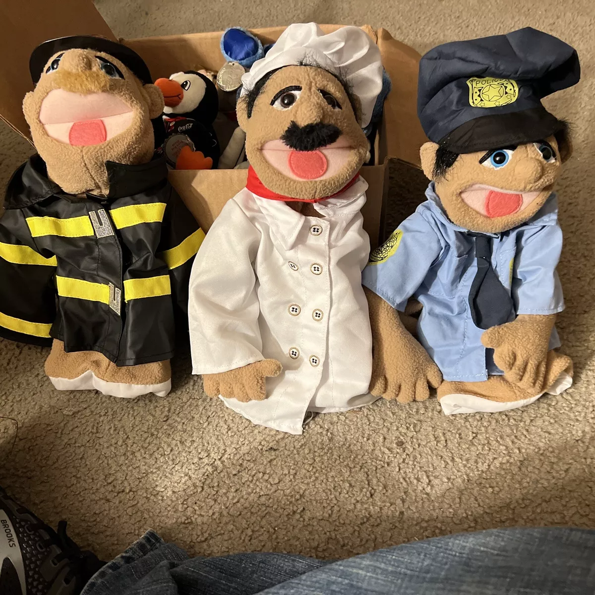 Melissa & Doug Puppet Bundle - Police Officer and Firefighter 