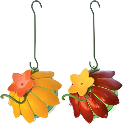 WWSFHF5 so Real Single Flower Hummingbird Feeder, Red/Yellow (2-Pack)