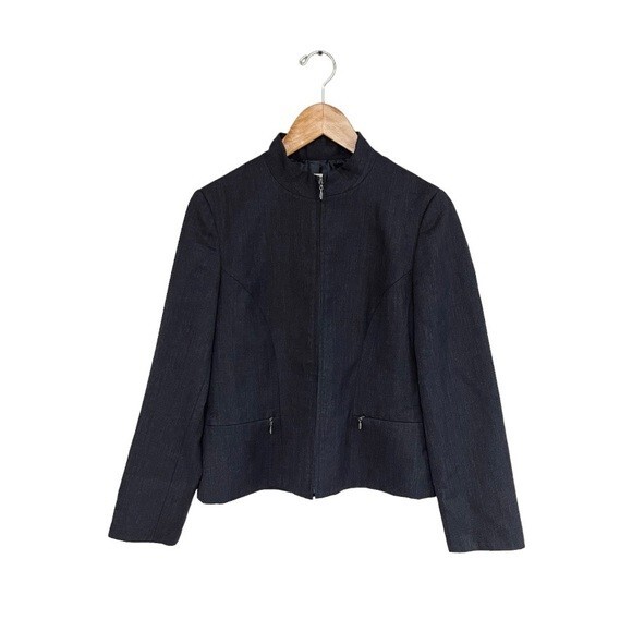 Pendleton Jacket Women's Size 6 US Dark Grey Lightweight 100% Wool Zip Vintage