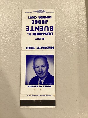 Elect Benjamin E Buente Judge Superior Court Election Ad Matchbook Cover