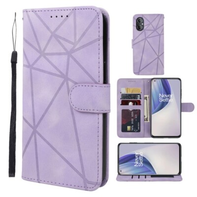 Für OnePlus Nord N20 5G Skin Feel Geometrische Linien Leder Handy Hülle Cover...