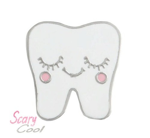 New Tooth Happy Smiley Face Punk Brooch Retro Pin - Picture 2 of 3
