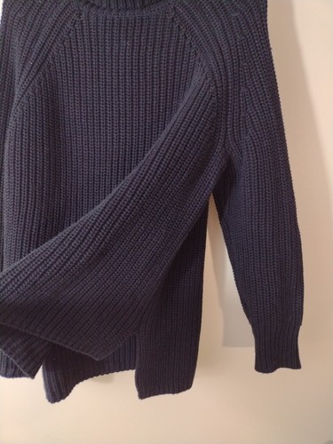 Maglione maglia grossa girocollo 525 America taglia grande NERO 100% cotone NUOVO, DW14 - Foto 3 di 7