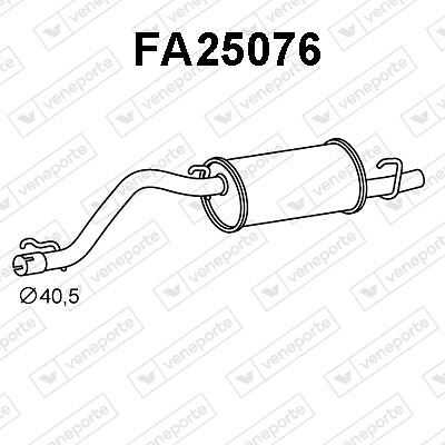 Silencieux arrière Fiat Panda 1000 et Autobianchi Y10 en acier galvanisé