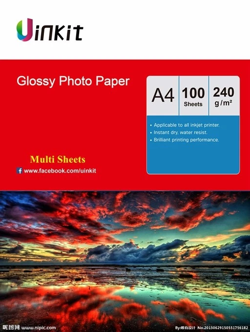 A4 Glossy Photo Paper Inkjet Paper Photography 230 240Gsm 100-1000 Sheets Uinkit