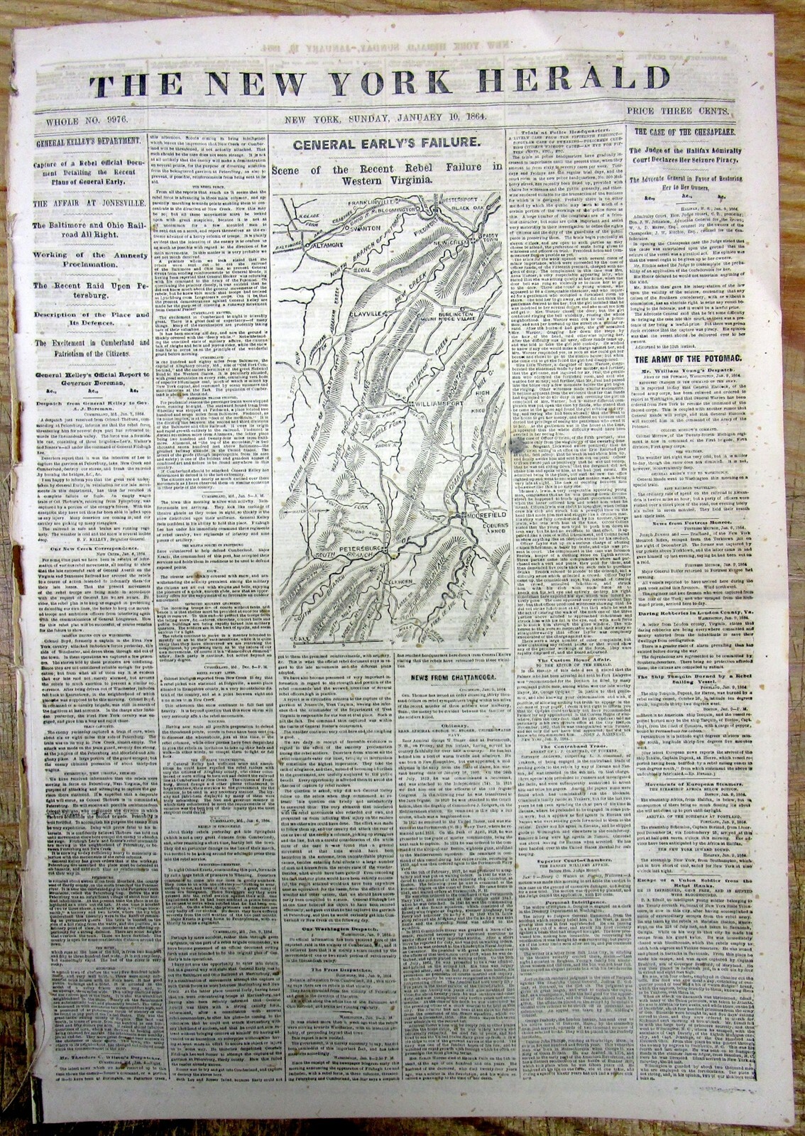 1864 Civil War newspaper wth detailed MAP & report BATTLE of JONESVILLE Virginia eBay