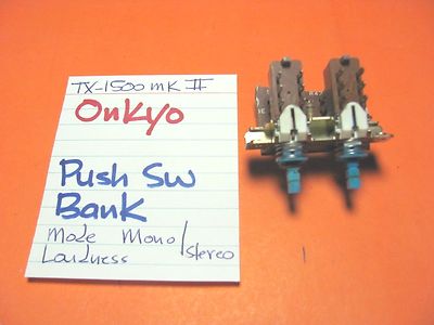   ONKYO PUSH SWITCH MODE STEREO/MONO LOUDNESS TX-1500 MK II STEREO RECEIVER