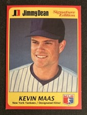 1991 Jimmy Dean Kevin Maas Baseball Rookie Card (RC) #23 Yankees DH VGEX O/C. rookie card picture