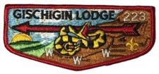 Gischigin Lodge 223 Penn Mountains Council PA S3 Flap RED Bdr (YX1684)