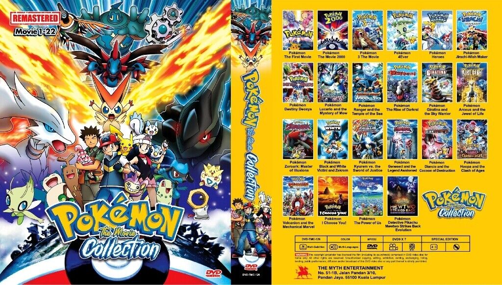 DVD ANIME POKEMON MOVIE COLLECTION 26 IN 1 ENGLISH SUBTITLE REGION ALL