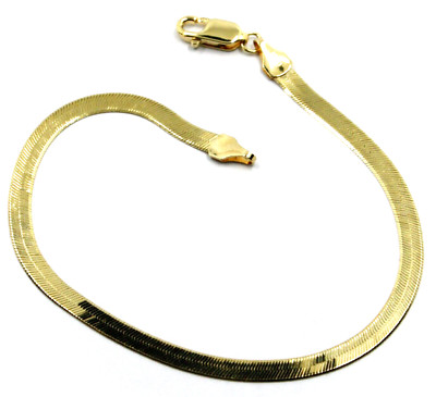 Armband Gelbgold 18K, Jersey Lisca Von Fisch, Dicke 4 MM, Länge 18 CM