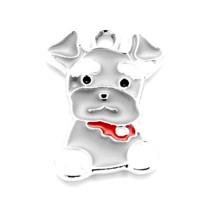 10pcs-Gray-Alloy-Enamel-Pendants-Smooth-Dog-Metal-Cute-Animal-Charms-22x15-5mm