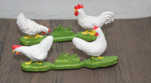 Vintage Britains Farmyard Hühner & Hahn Kunststoff Figuren - Made in England - Bild 5 von 5