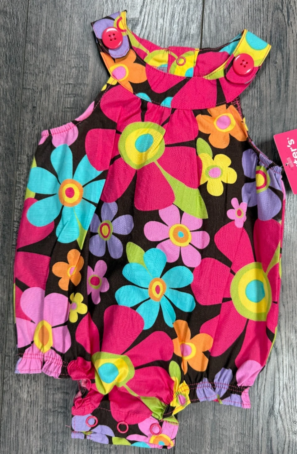 Baby Girl Clothes New Vintage Carter's 3 Month Bright Floral Romper Outfit