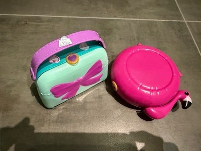 Polly Pocket 2 Stück - FRY38 Flamingo und Koffer