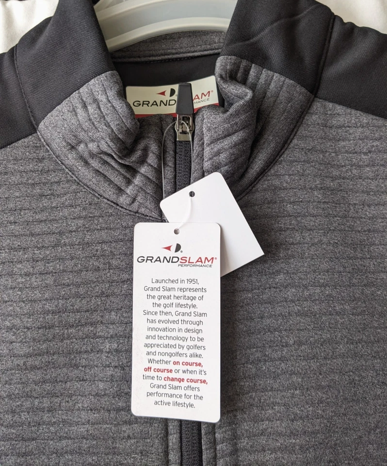 Grand Slam, Full Zip Men's Vest size XL ,, Charcoal Grey Black, Zip Pockets NWT - Image 4 of 4