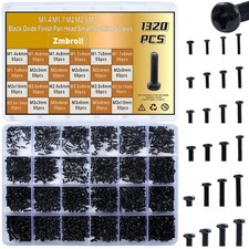 1320 Pcs Black Laptop Screws Kit Tiny Computer Replacement Electronic Screws