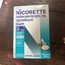 Nicorette Value Pack White Ice Mint 2 mg Gum 100 Pieces Exp. 05/2028