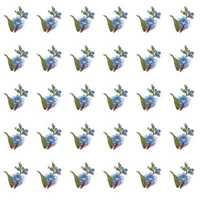 Blue Forget Me Not Flowers 0.5 Inch 30 pcs Overglaze Ceramic Decals
