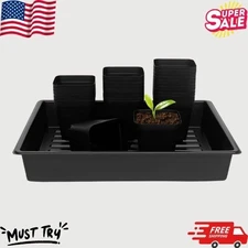 60-Pack 4" Square Nursery Pots with 5 Seedling Trays, Seed Starter Propagation