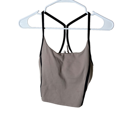 #ad Jessica Simpson Tank Top Women#x27;s Medium Beige Round Neck Racerback Strappy $5.74