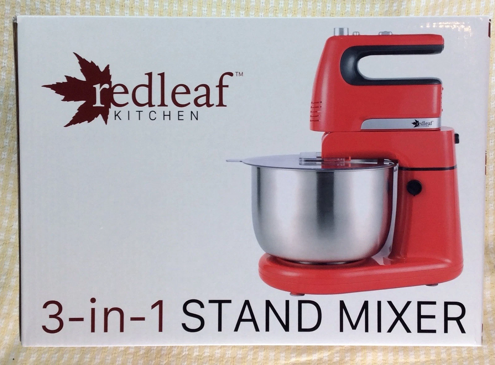 Red Leaf home Kitchen 3 In 1 Stand Mixer Red 5 Speed Setting