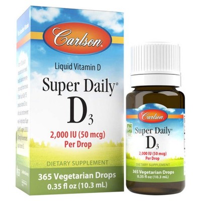 Carlson Labs Vitamin D3 Tropfen 2000 IE 50mcg Knochen- & Immununterstützung 10,3 ml