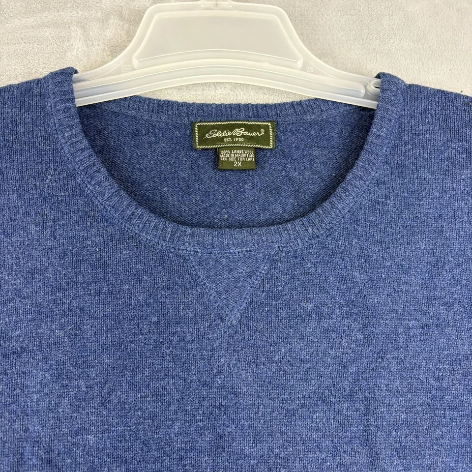 Suéter Eddie Bauer Para Mujer 2X Azul Lana de Cordero Cuello Redondo Jersey Tejido Informal Plus Foto 2 de 4