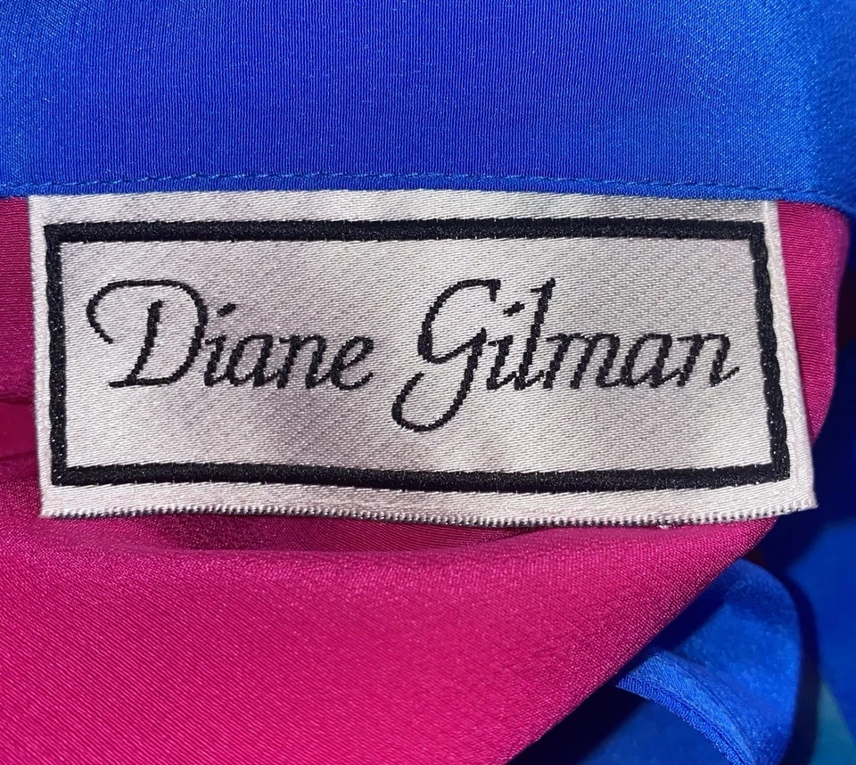 Top túnica psicodélica con cuentas de loro tropical de seda talla 1X de Diane Gilman de colección para mujer Foto 4 de 4