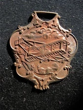 Wright Brothers Biplane *Airplane Brass *  Watch Fob   1910 era