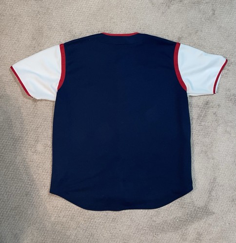 Atlanta Braves True Fan Adult Blue Button Up Baseball Jersey Size XL (C20) - Picture 2 of 9