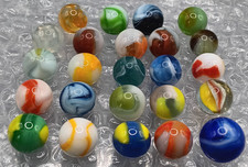 Vintage Older Marbles Lot- .71"- .55"- Marble King, Peltier, W.VA Swirls- L55