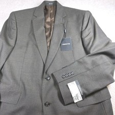 Claiborne Blazer Mens 44 Long Tobacco Brown Herringbone Lined Wool Blend NWT