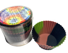 36pc Pack Silicone Baking Cup Reusable Medium Non-Stick Cake Molds Set USA made