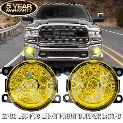 Pair Bumper LED Fogs Driving Lamps 3500K Yellow For Ram 3500 2019-2024