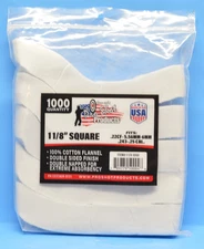 Pro Shot Cotton Patches 1 1/8" Square 1000 Count Fits: 22 6MM 243 6.5MM 270
