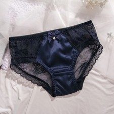 Lace Satin Panties Women's Mid Rise Soft Breathable Stretch Everyday Comfort Fit