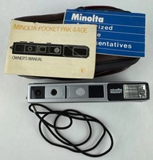 Minolta Pocket Pak 440E Portable Camera W/ Case Manual Untested Blue Japan