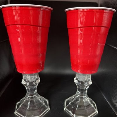 Reusable Plastic Wine Glasses,Novelty Item  BPA Free ,Plastic Material.Lot Of 2.